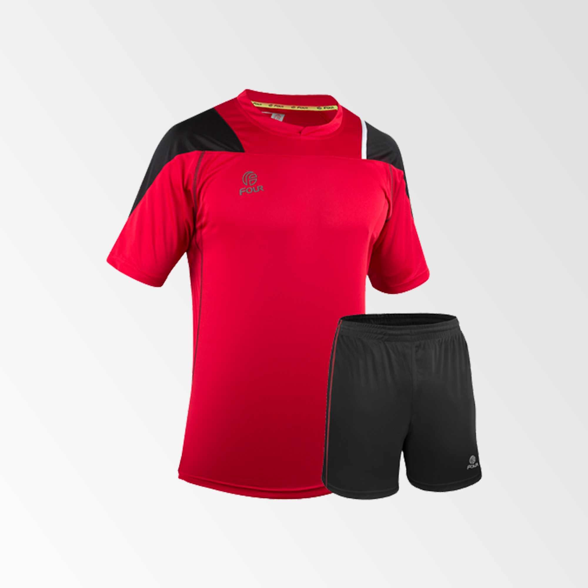 Camiseta de Futbol y Short Modelo Parma Rojo Negro