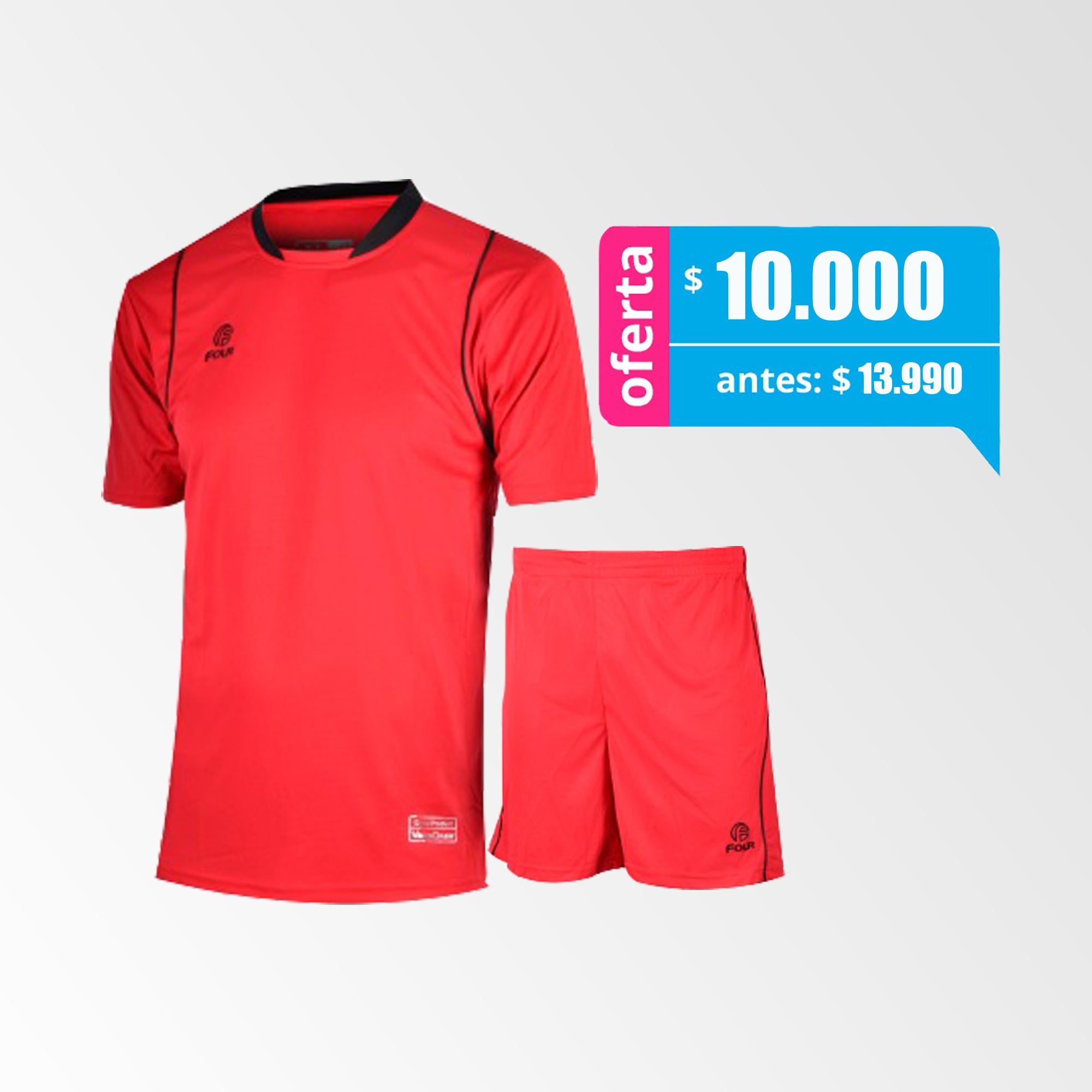 Camiseta de Futbol y Short Modelo Arsenal Rojo Negro