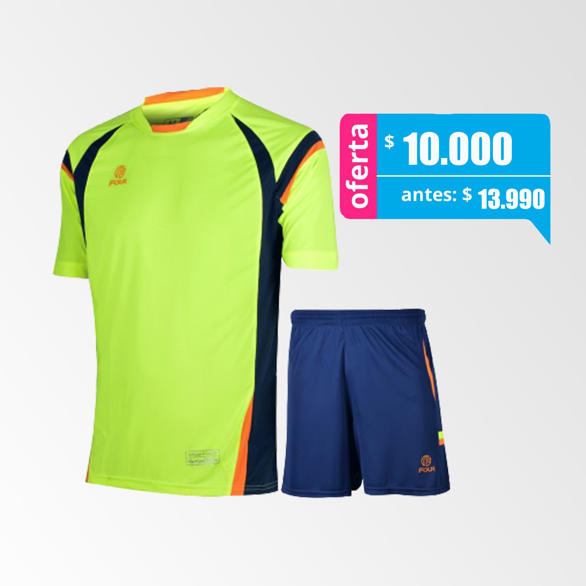 Camiseta de Futbol y Short Modelo Celtic Amarillo-Ne??n Azul-Marino Naranjo