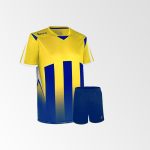 Camiseta de Futbol y Short Modelo Watford Amarillo Blanco Azul