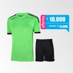 Camiseta de Futbol y Short Modelo Norwich Verde-Ne??n Negro