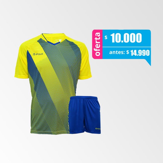 Camiseta de Futbol y Short Modelo Sunderland Amarillo Azul