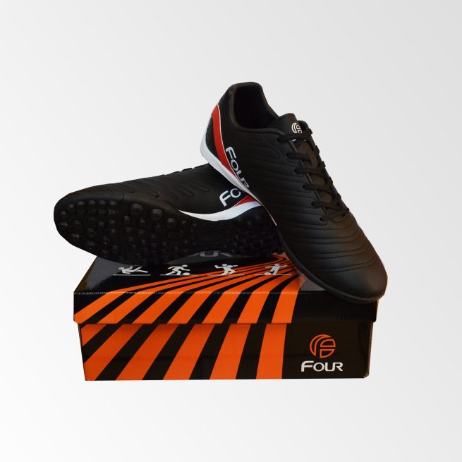 Zapatilla Futsal Negro-Rojo